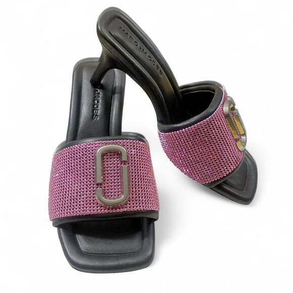 Marc Jacobs The Rinestone J Marc Heeled Sandals -US Size 5- NWB - Picture 1 of 16